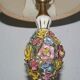 Lamp or night light bronze and ceramic glazed flowers
