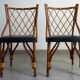 Pair of rattan and black skai bamboo chairs, 60s