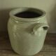 Glazed stoneware pot with two handles