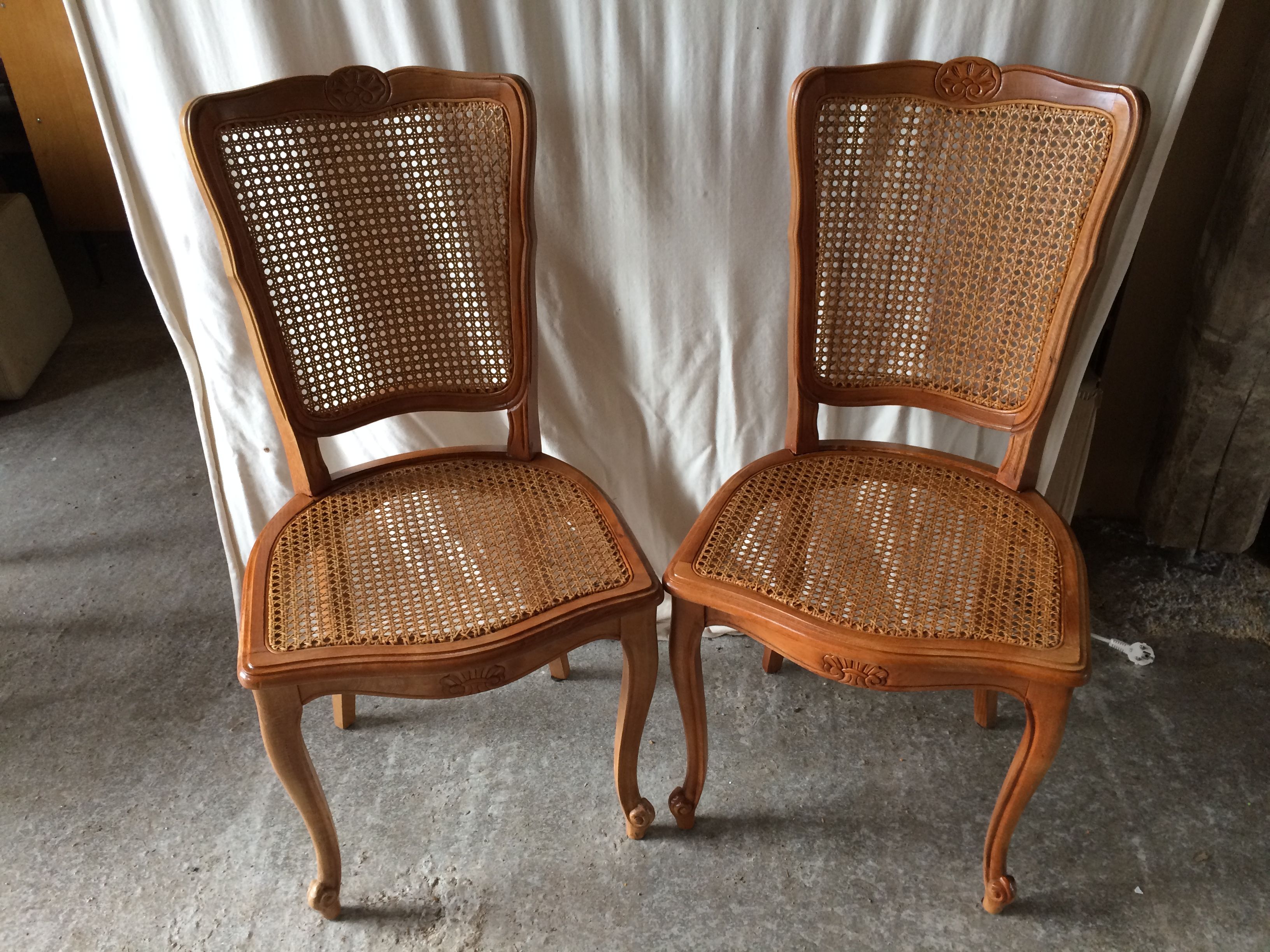 Series of 8 Chairs Style LOUIS XV Wood - Assise - Vintage Cannés File