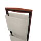 Column totem floor lamp in teak and frosted resin Scandinavian design