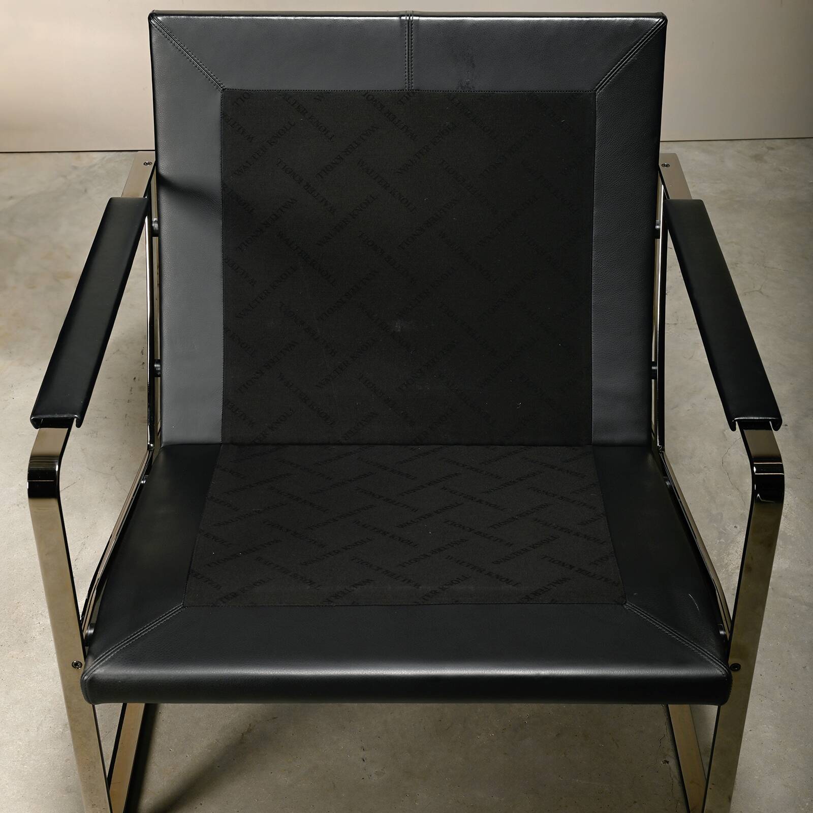 Preben Fabricius Black Leather Lounge Chairs Model 710, Walter Knoll