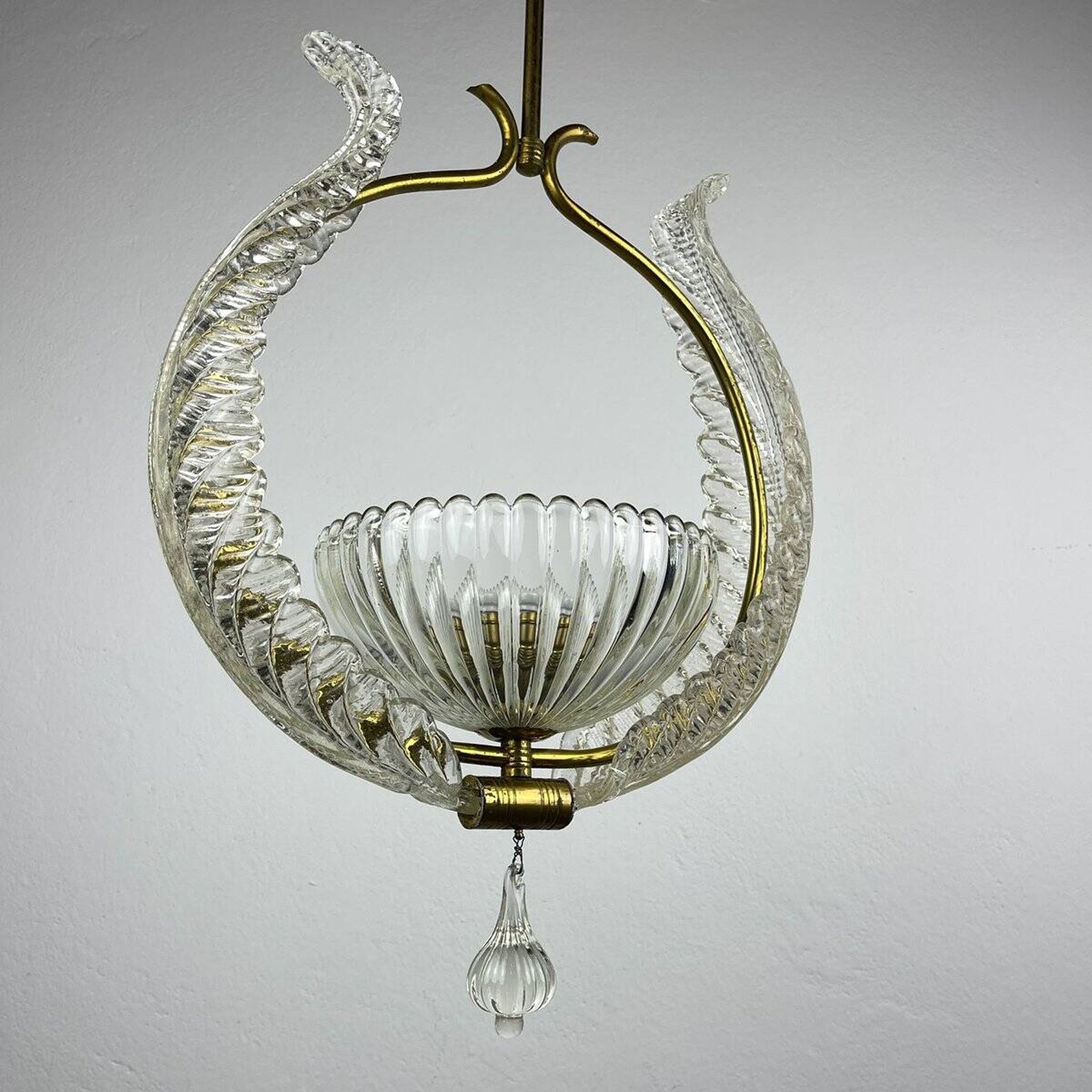 Murano chandelier by Ercole Barovier Barovier & Toso, Italy, 1930s
