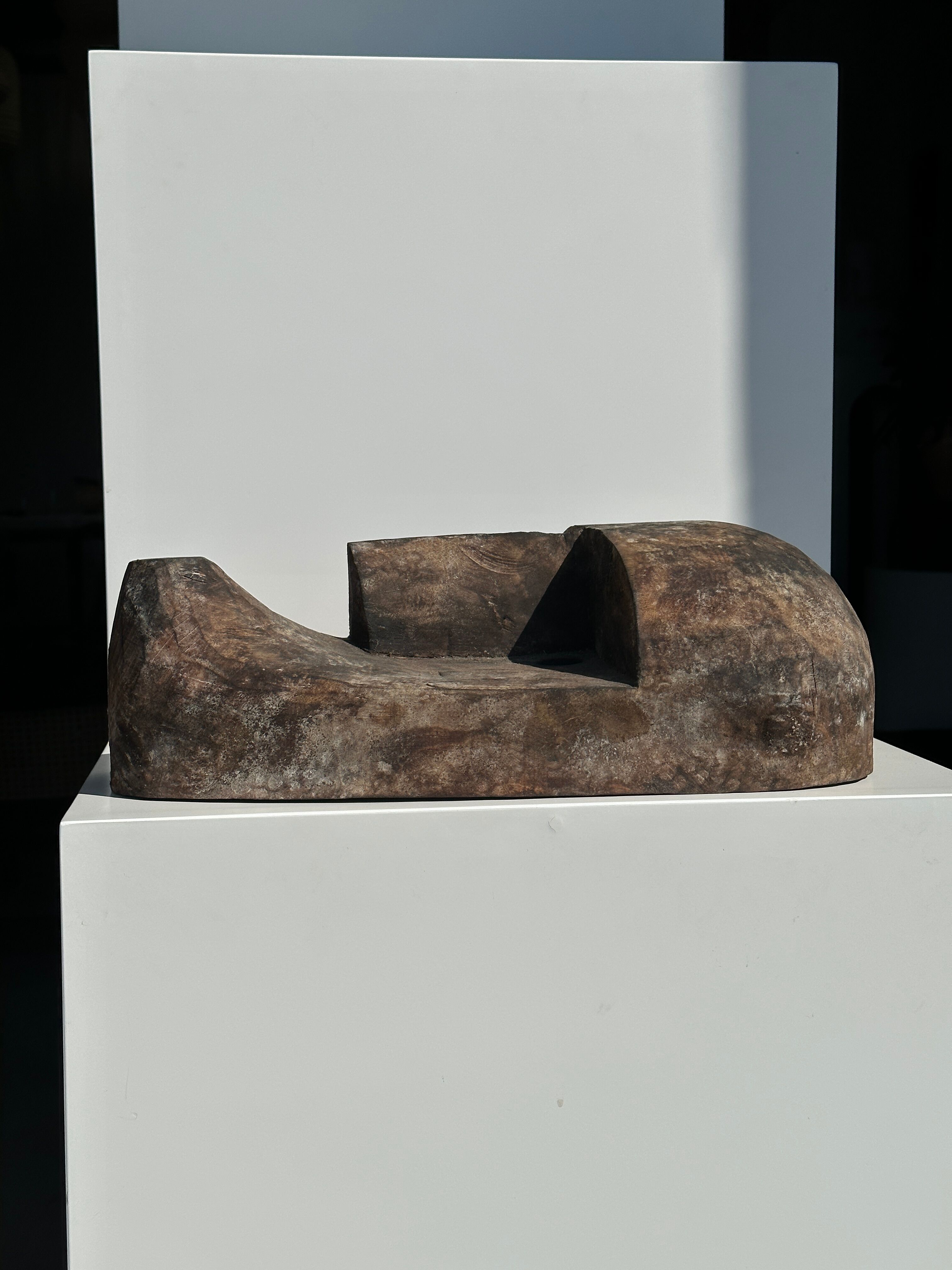 Large Timor mask in patinated wood H:50cm (1)