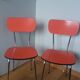Chaises en formica et métal chromé