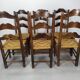 Chaises vintage en paille rustique