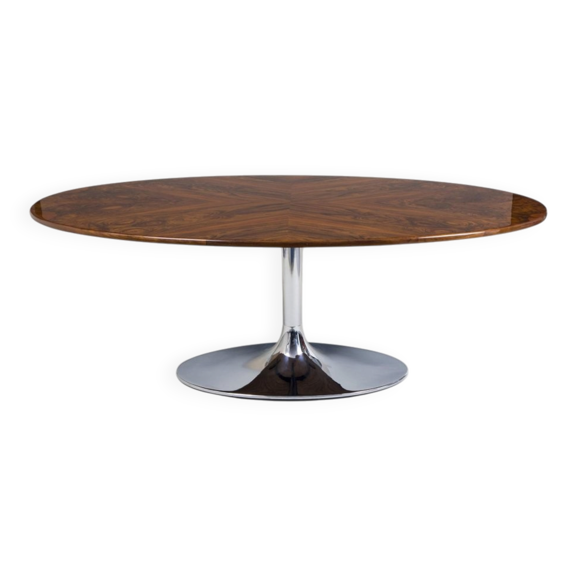 Mid-Century Dining Table in Walnut and Chrome by Kovona, Czech, 1960s
