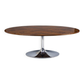 Table à manger de style mid-century en noyer et chrome par Kovona, République tchèque, années 1960.