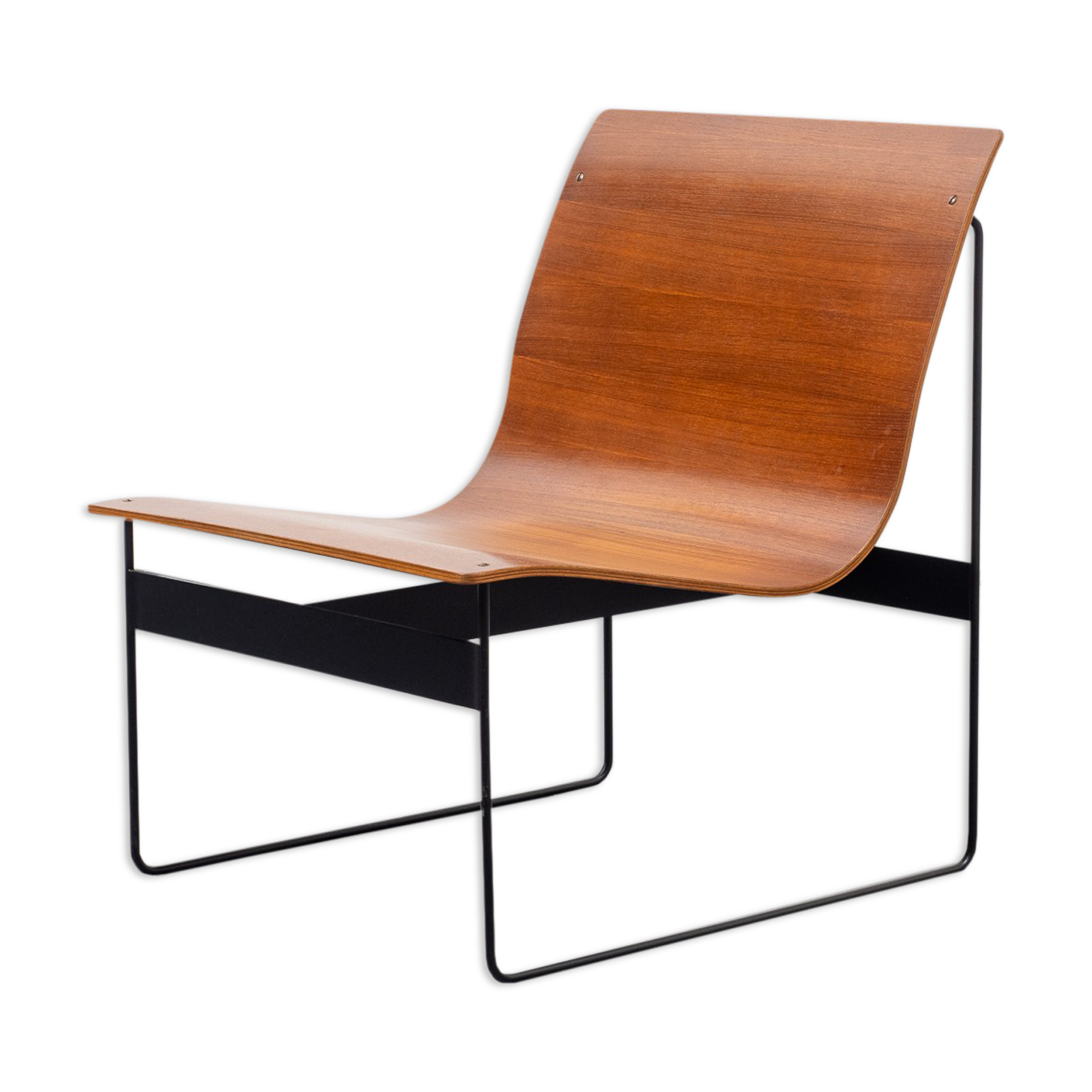 Wooden and metal design armchair, Gonter Renkel, Rego Möbel