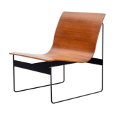 Fauteuil design en bois et metal, Günter Renkel, Rego Möbel