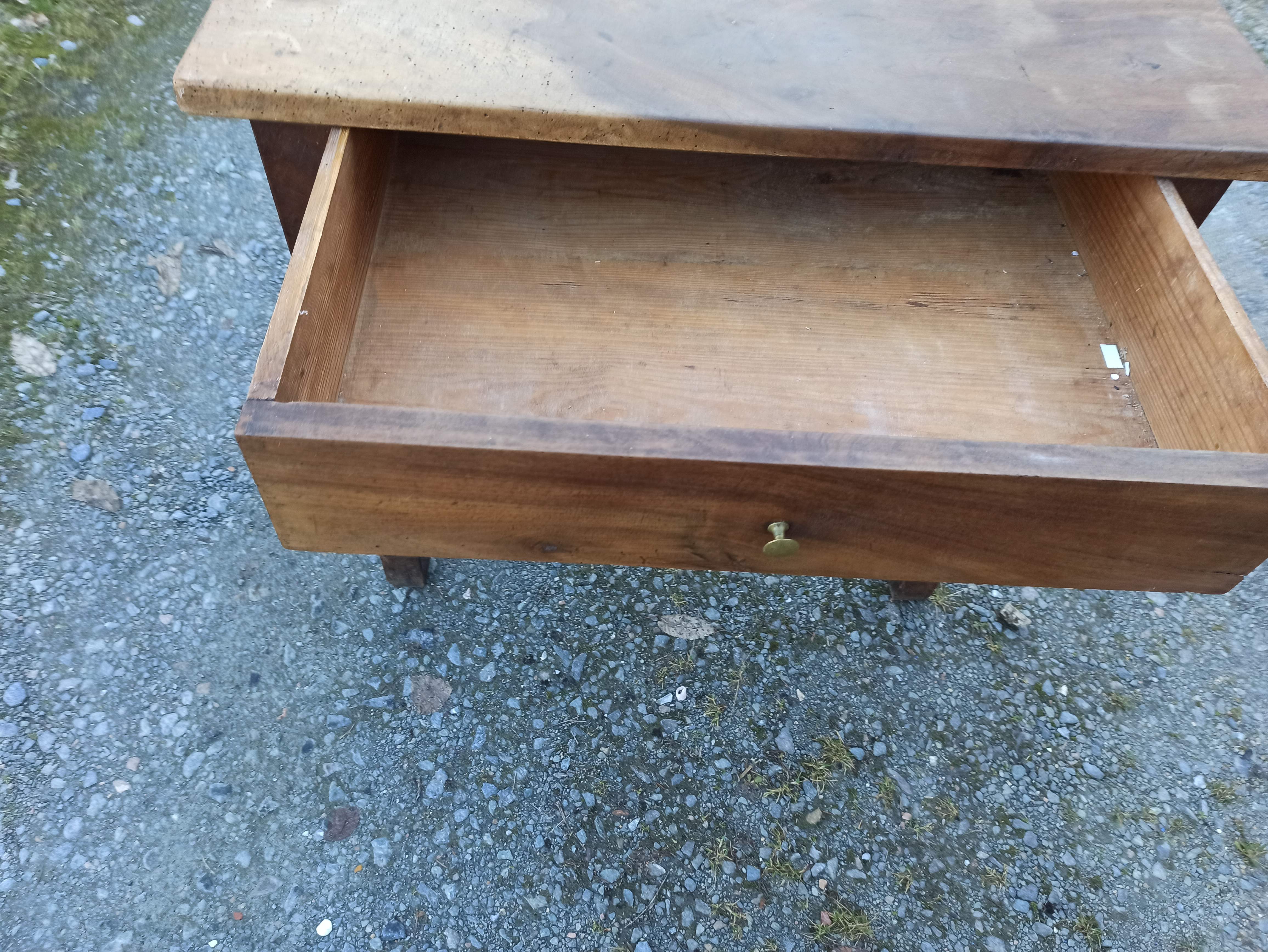 Firm table desk cherry walnut a drawer in front