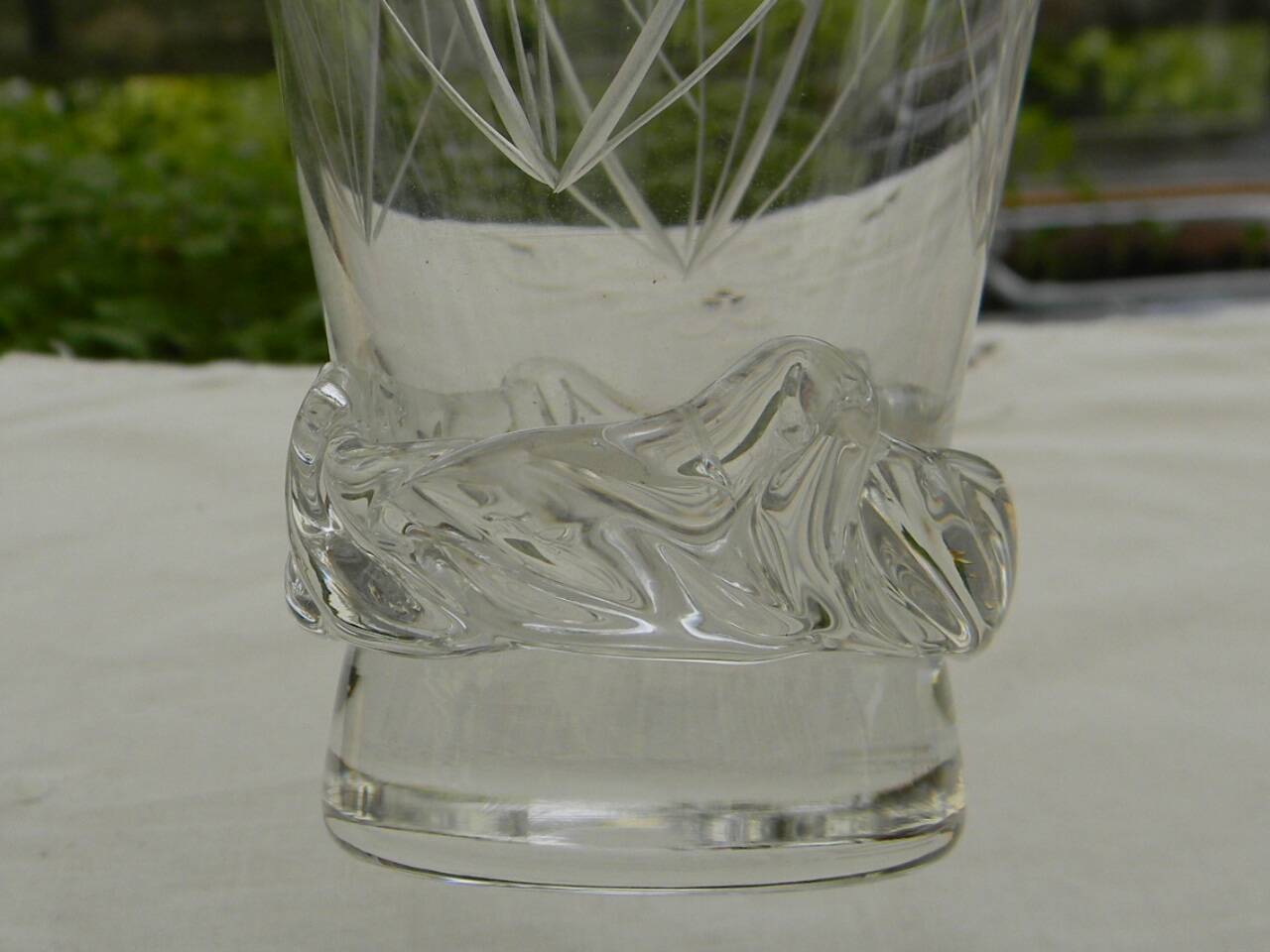 Set of 6 crystal wine glasses from daum, sorcy model.