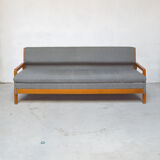 Sofa bed grey compass feet, 1960