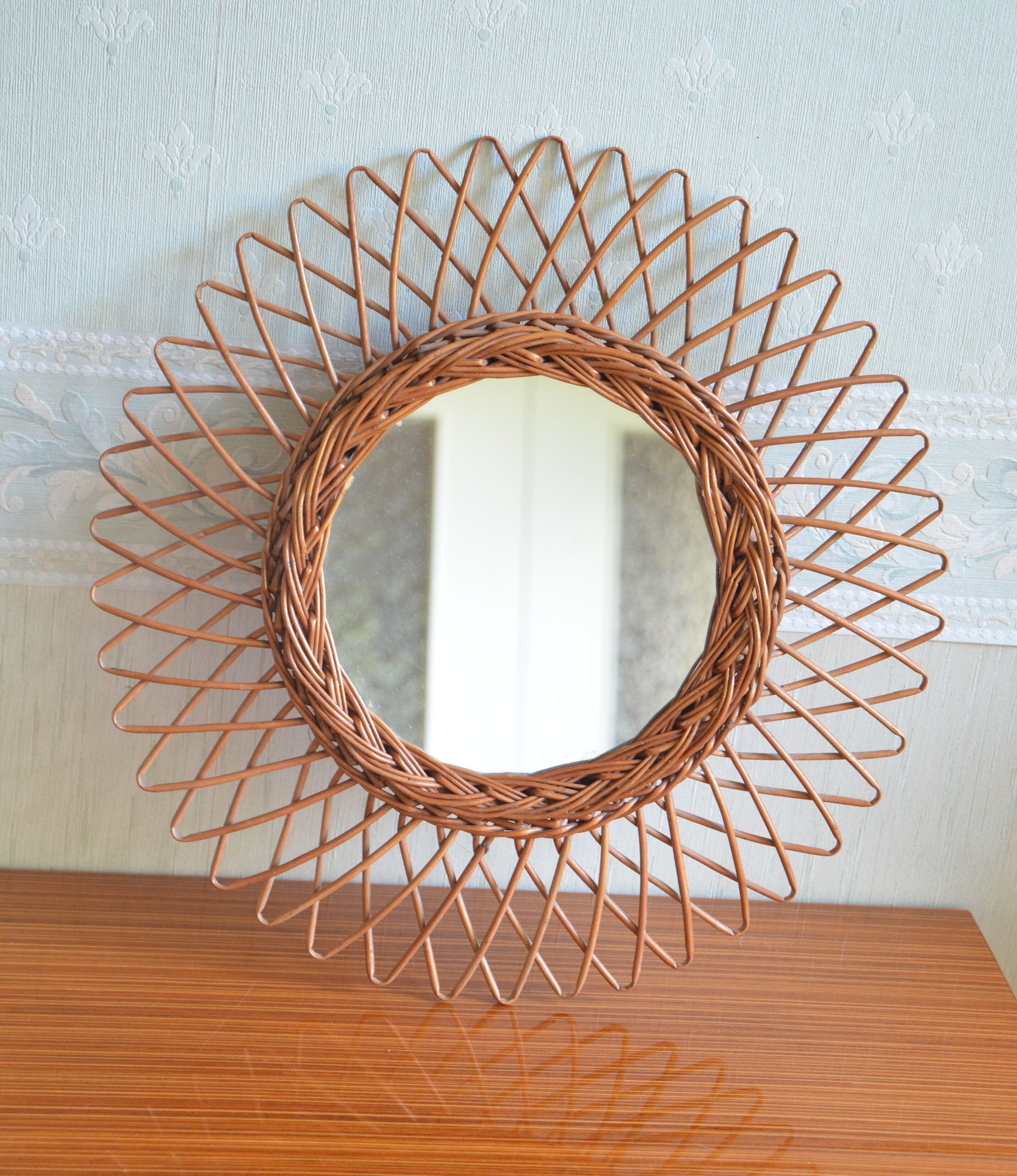 Rattan Sun mirror 42cm