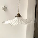 Old opaque glass pendant lamp
