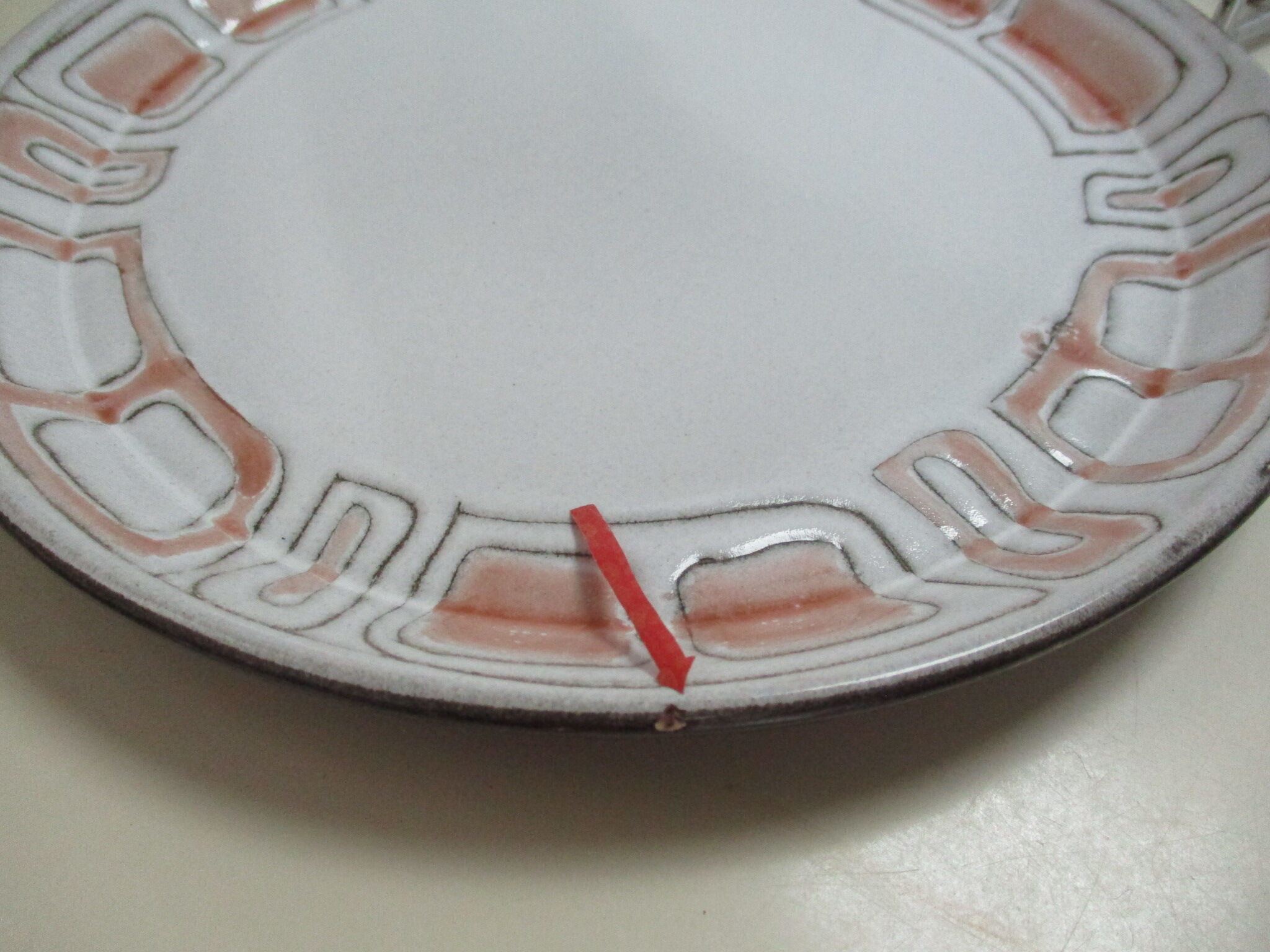 Set of 12 flat plates in niderviller glazed stoneware