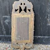 Miroir en bois sculpté doré XIXème siècle 37x91cm