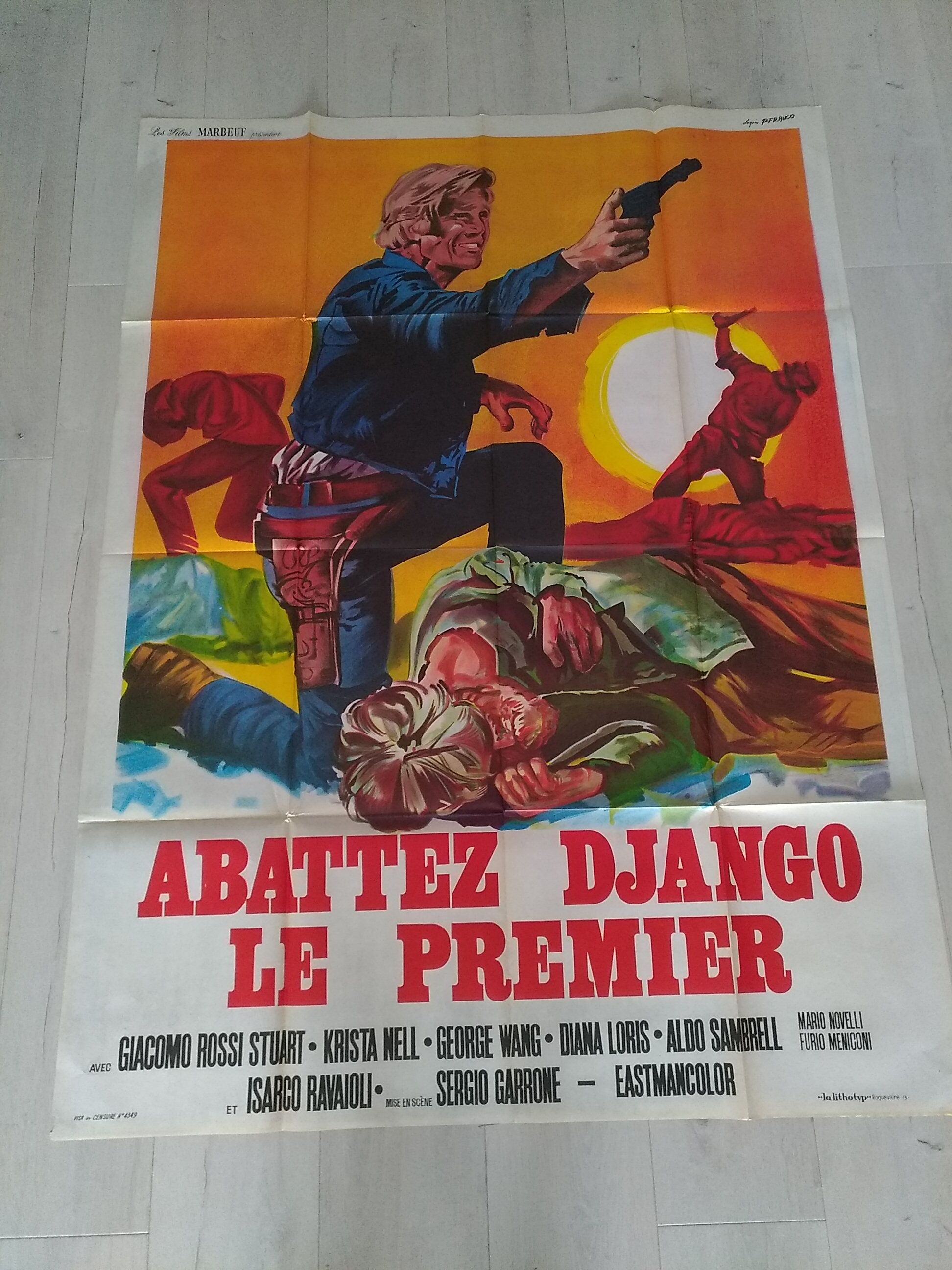 An original western folded movie poster 1971: Shoot Django the first