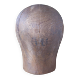 Old hat head, wooden cap, wooden milliner's head, old wood, collection, decoration