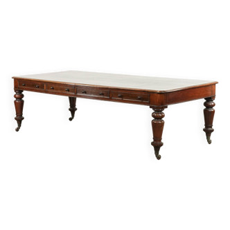 Antique English library table / writing table / desk from the 19th century
