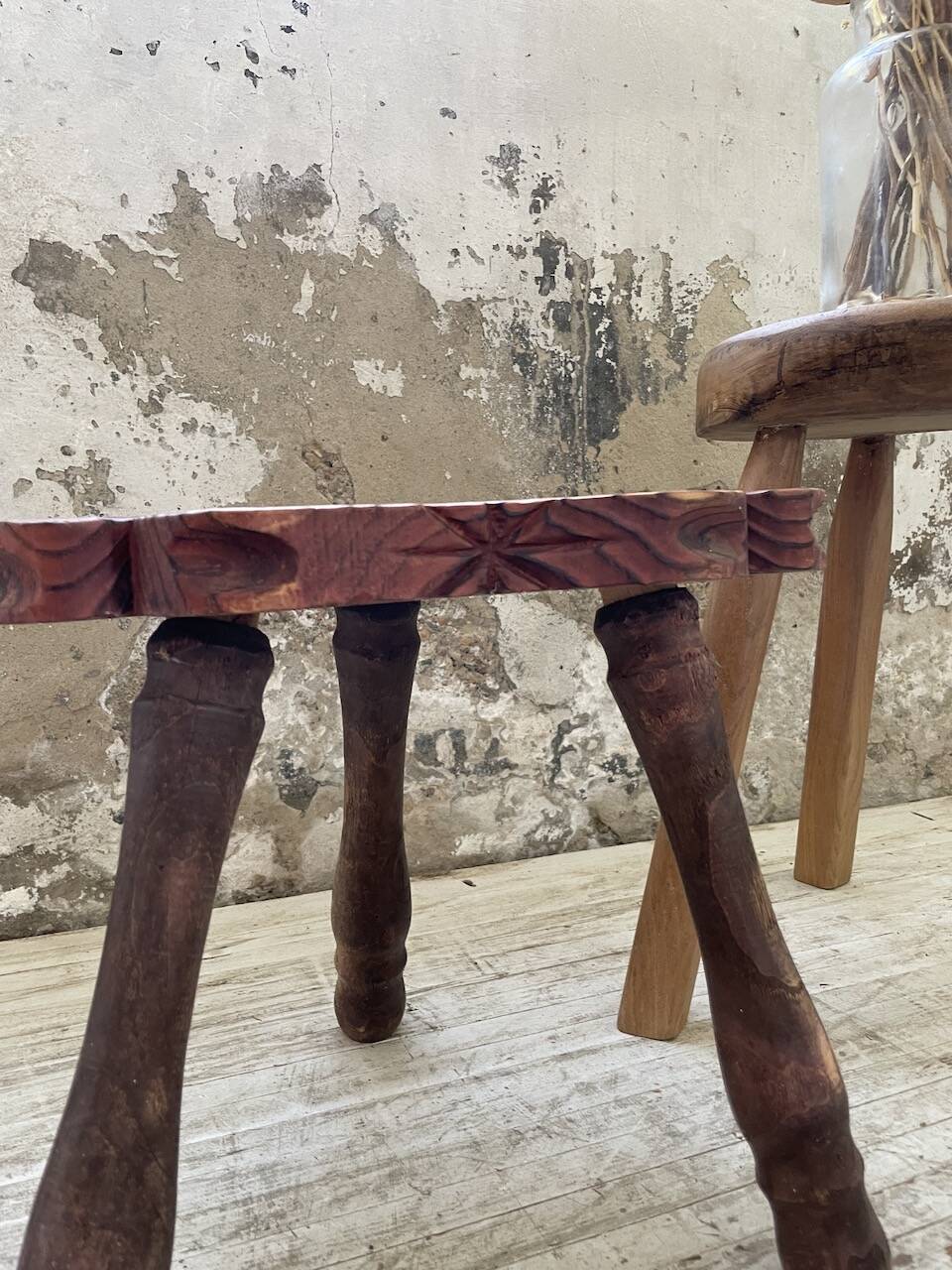 Handcrafted tripod stool