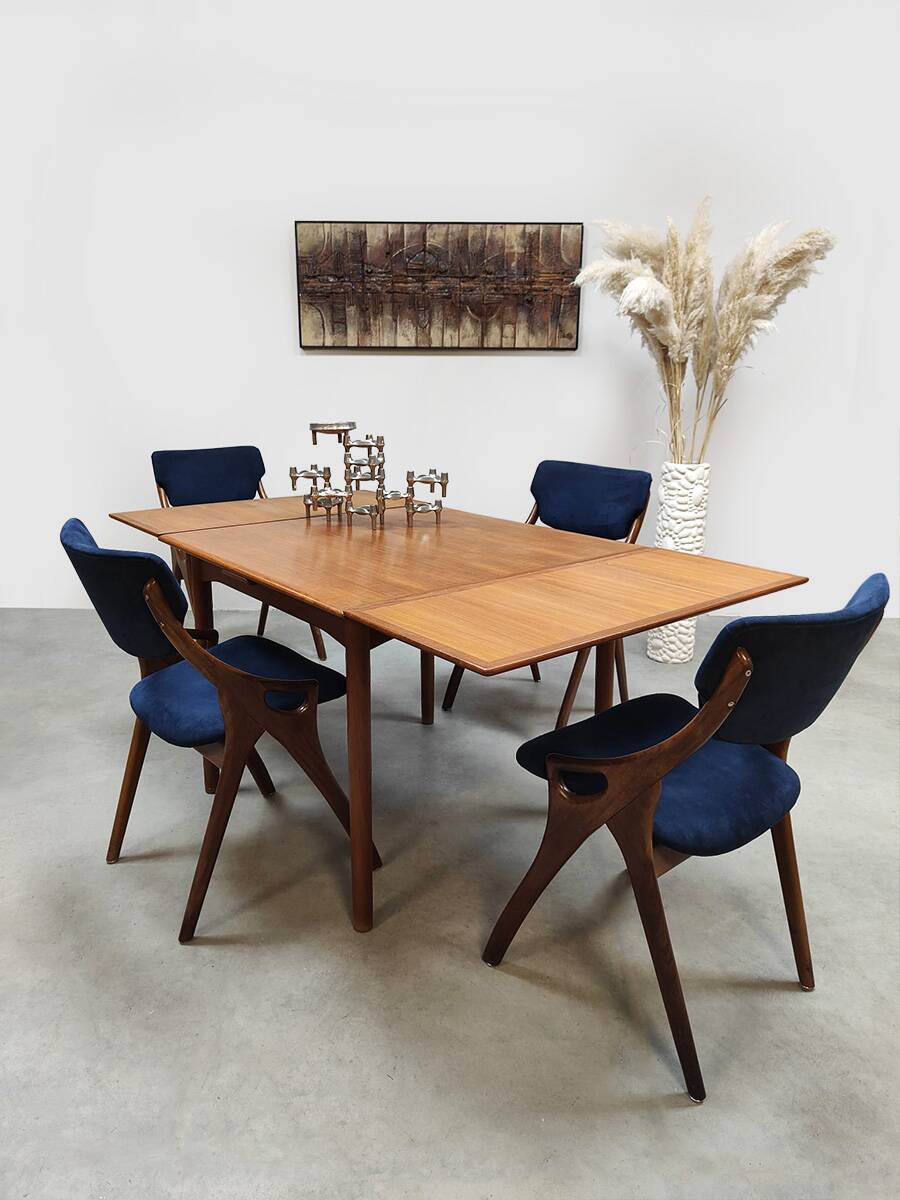 Vintage Danish Square Extendable Teak Dining Table