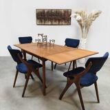 Vintage Danish Square Extendable Teak Dining Table