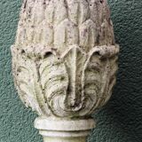 Pair of pine cones in reconstituted stone