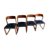 Suite of 4 Baumann sled chairs