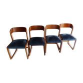 Suite of 4 Baumann sled chairs