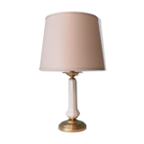 Impressive lamp with white ceramic stem and 1970 brass base