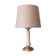 Impressive lamp with white ceramic stem and 1970 brass base