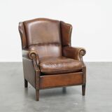 Wingback Chair in Sheepskin Leather