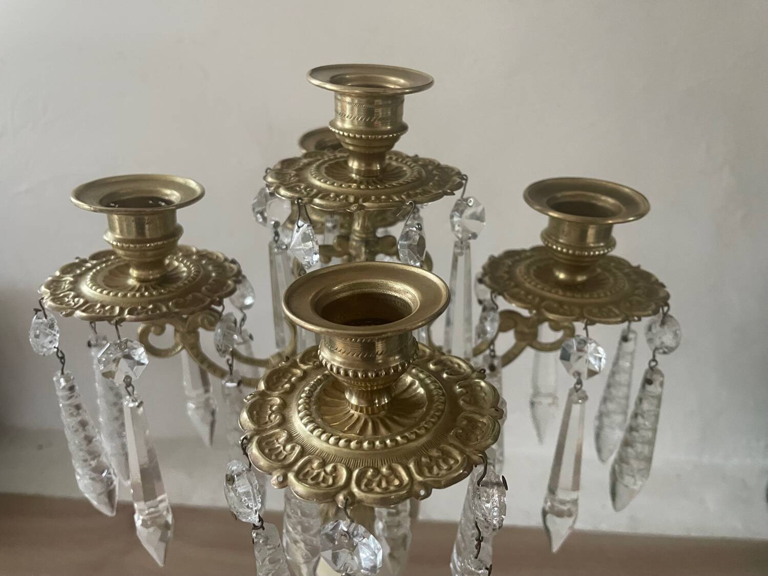 19th century marble, brass and tassel chandelier