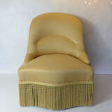 Ancien fauteuil crapaud mordoré or