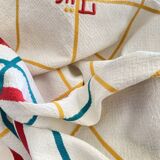 Vintage Jacquard tablecloth in Basque style, monogrammed ML - Mixed fabric - 130x145cm