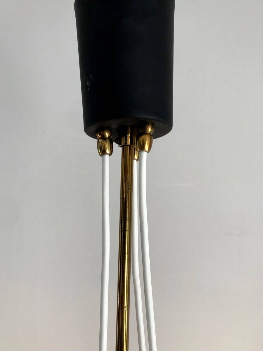 Italian Brass Model 1104 Chandelier from Stilnovo, 1950s