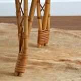 Vintage bamboo and rattan dining table 1960s