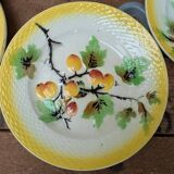 Set of 8 small fruit slip plates Orchies Moulin des Loups