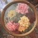 Antique painting of a bouquet of roses, 1900s – glass painting and Louis XVI gilded frame.