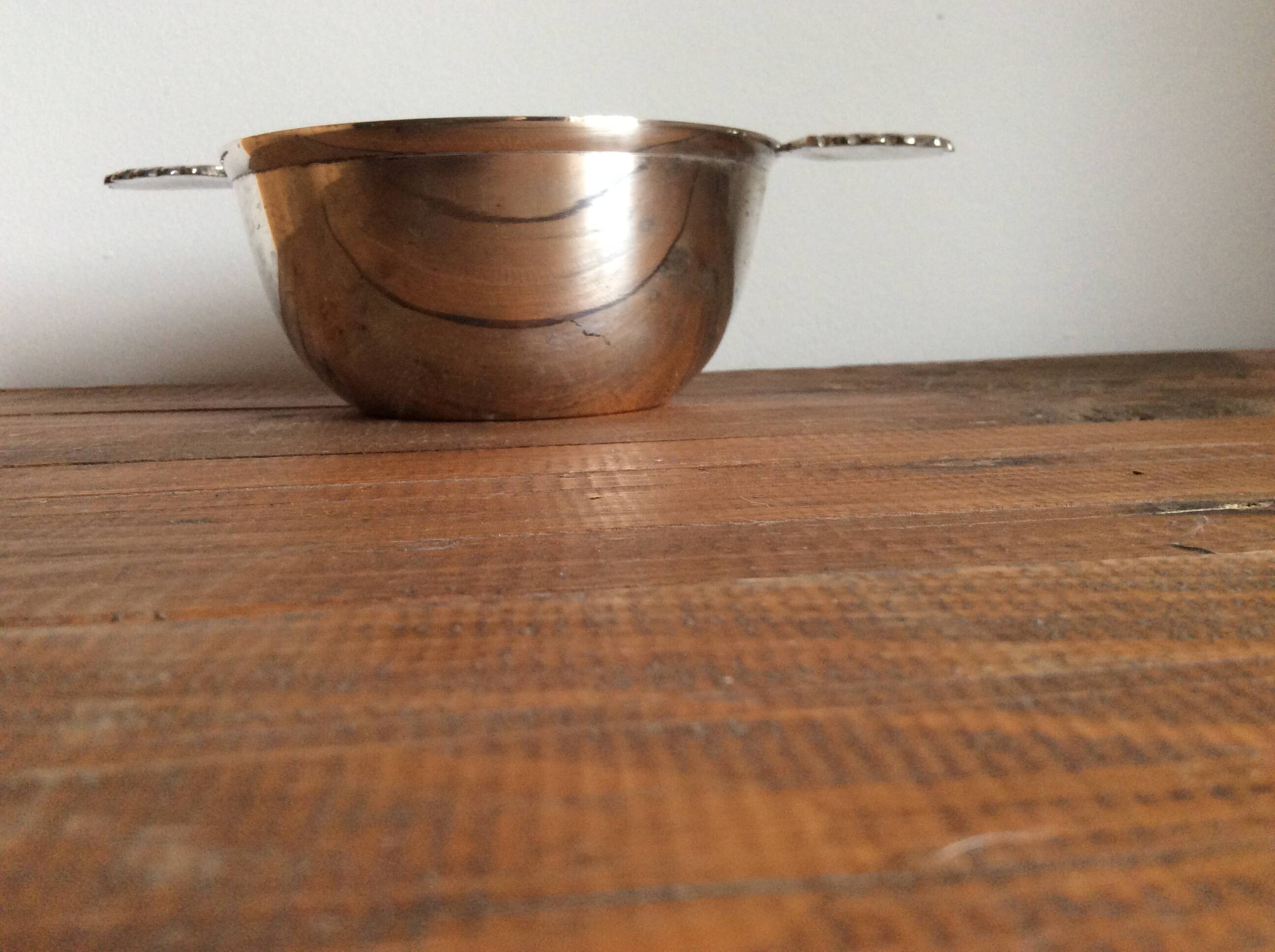 Silver metal bowl