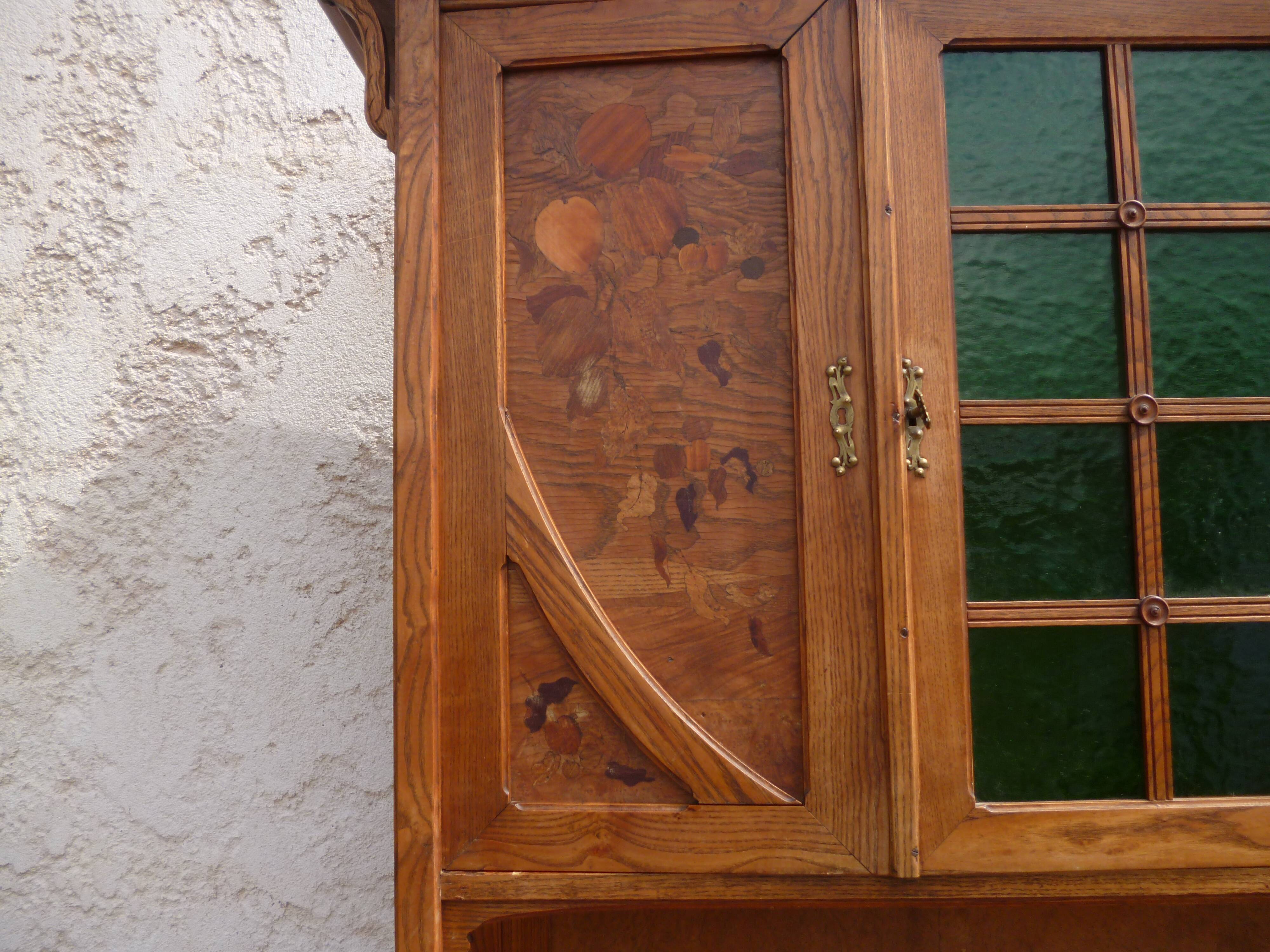 Two-body Art Nouveau buffet with Marquetry