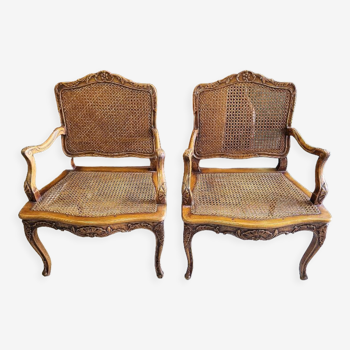 Pair of armchairs cannes style Louis XV