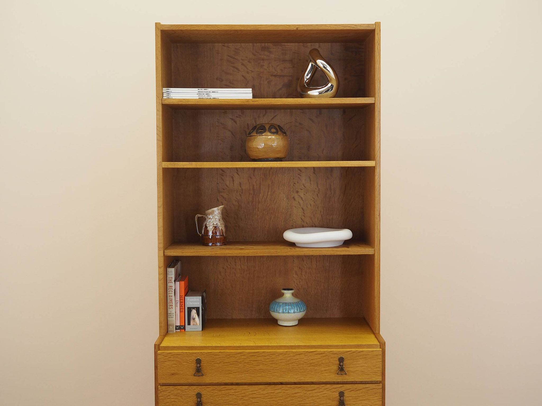 Danish Oak Bookcase with Drawers, 1960s