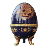 Old Large Egg Porcelain Jewelry Box Set