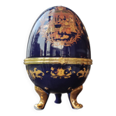 Old Large Egg Porcelain Jewelry Box Set