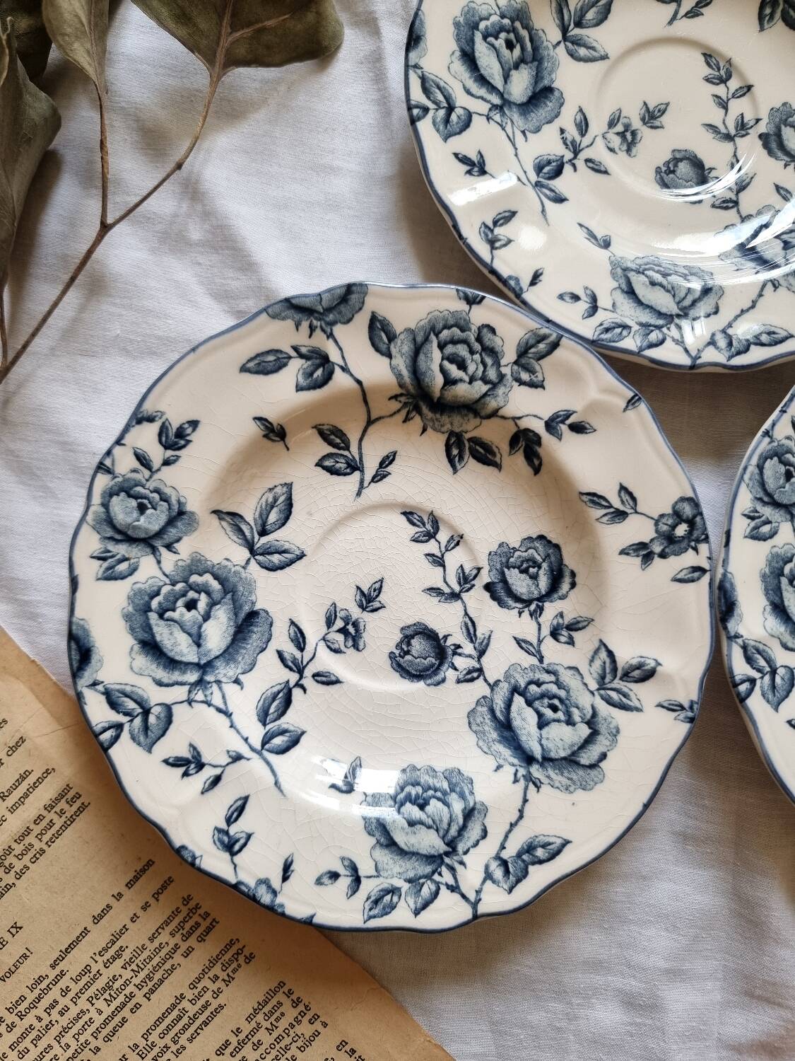 Trio of earthenware saucers
