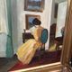 Large Original Swedish Oil on Canvas – “Interior with Reading Woman” by V. Hansen – Signed – Vintage & Framed