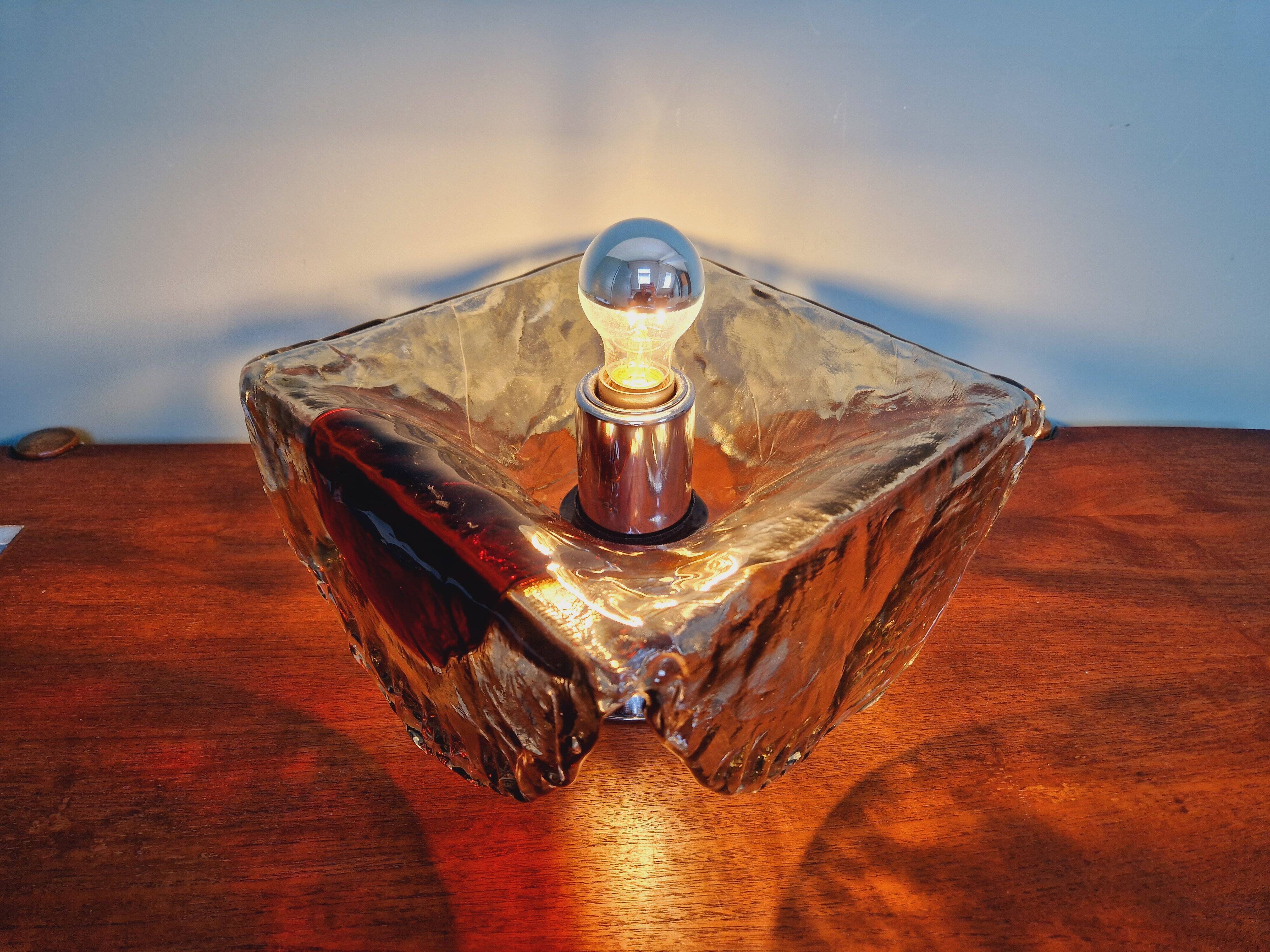 Plafonnier Mazzega en verre de Murano, 1960