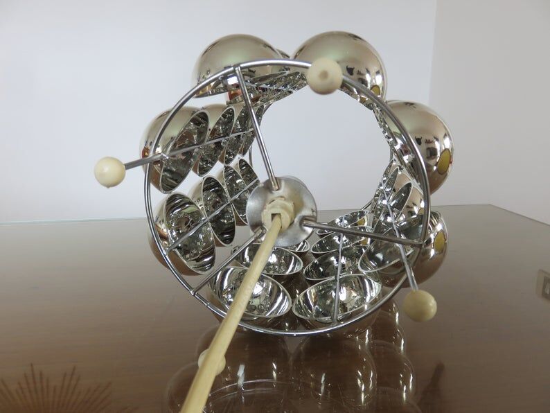 "Half spheres" lamp in chrome polycarbonate 70s
